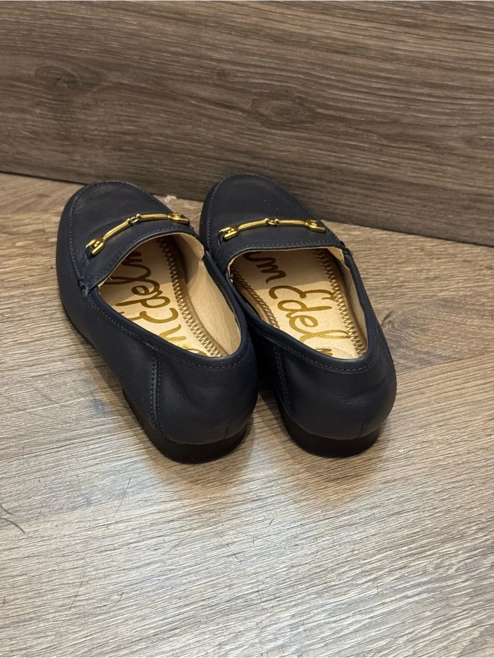 Sam Edelman Black Loafers with Gold Bit Detail - Kids